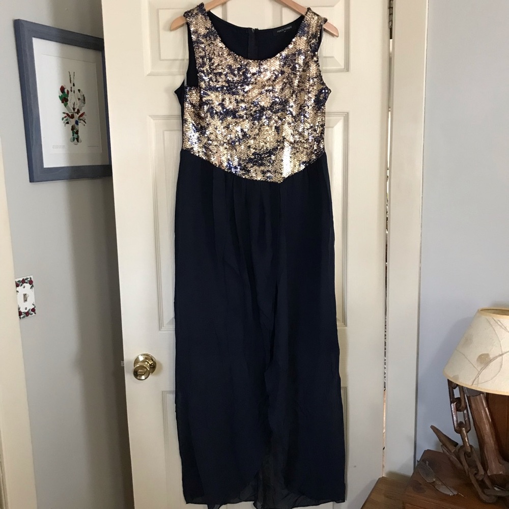 NWOTs Navy Sequins high/low Dress